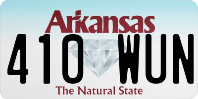 AR license plate 410WUN