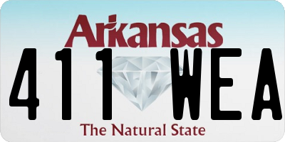 AR license plate 411WEA