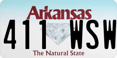 AR license plate 411WSW
