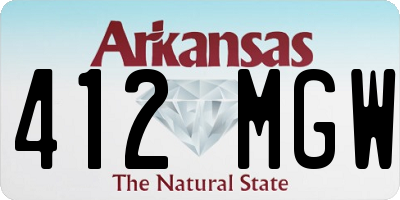 AR license plate 412MGW