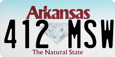 AR license plate 412MSW