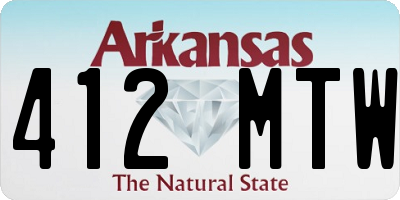 AR license plate 412MTW