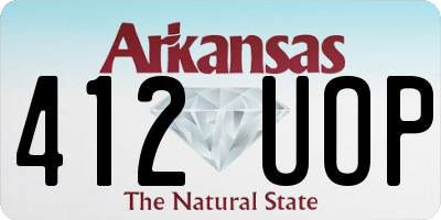 AR license plate 412UOP