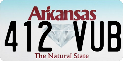 AR license plate 412VUB
