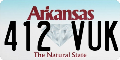 AR license plate 412VUK