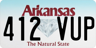 AR license plate 412VUP