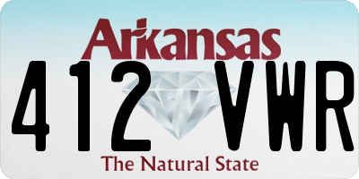 AR license plate 412VWR