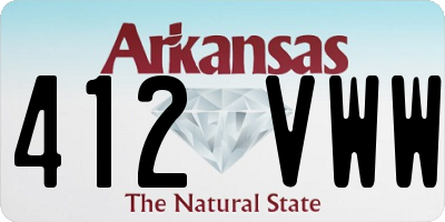 AR license plate 412VWW
