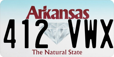 AR license plate 412VWX