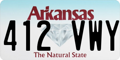 AR license plate 412VWY