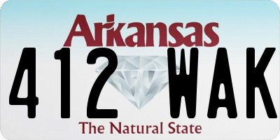 AR license plate 412WAK