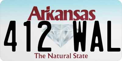 AR license plate 412WAL