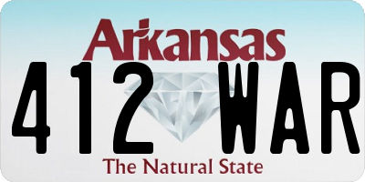 AR license plate 412WAR