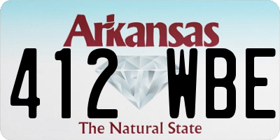 AR license plate 412WBE