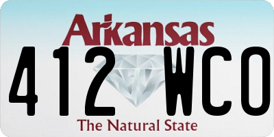 AR license plate 412WCO