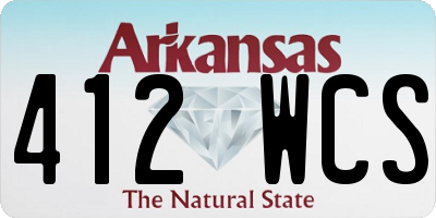 AR license plate 412WCS