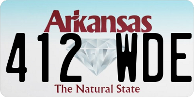 AR license plate 412WDE