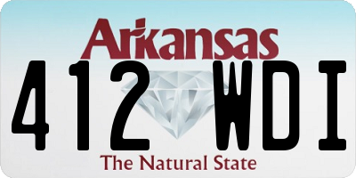 AR license plate 412WDI