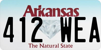 AR license plate 412WEA