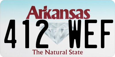 AR license plate 412WEF