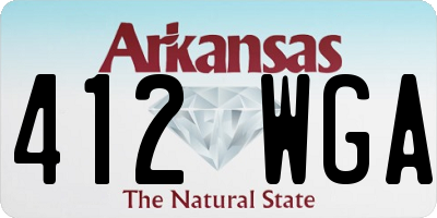 AR license plate 412WGA