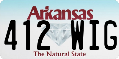 AR license plate 412WIG