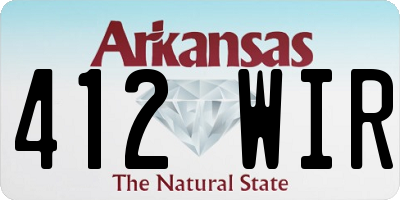 AR license plate 412WIR