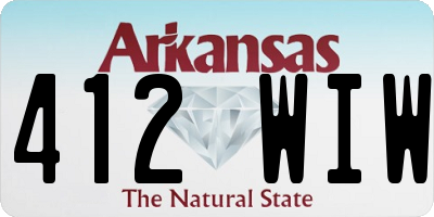 AR license plate 412WIW