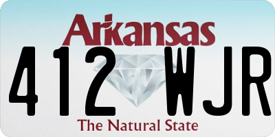 AR license plate 412WJR