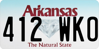 AR license plate 412WKO