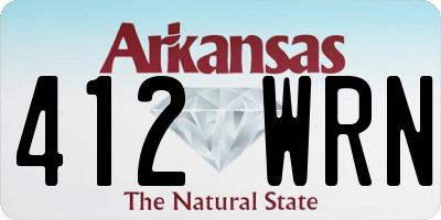 AR license plate 412WRN