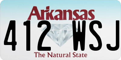 AR license plate 412WSJ