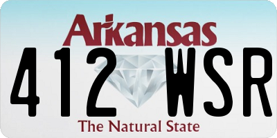 AR license plate 412WSR