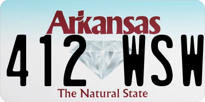 AR license plate 412WSW