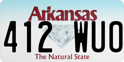 AR license plate 412WUO