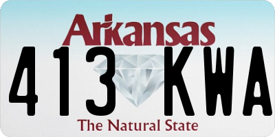 AR license plate 413KWA