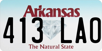 AR license plate 413LAO