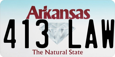 AR license plate 413LAW