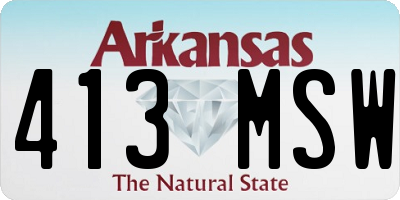 AR license plate 413MSW