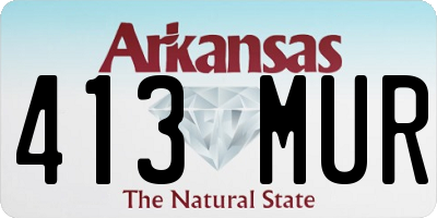 AR license plate 413MUR