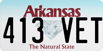 AR license plate 413VET