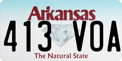 AR license plate 413VOA