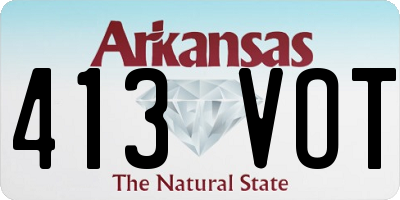 AR license plate 413VOT