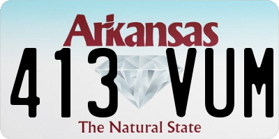 AR license plate 413VUM