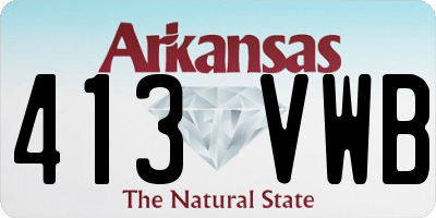 AR license plate 413VWB