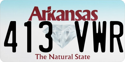 AR license plate 413VWR