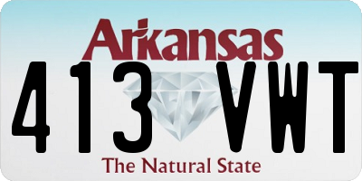 AR license plate 413VWT