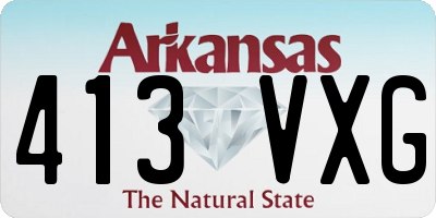 AR license plate 413VXG