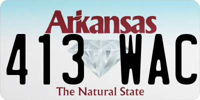 AR license plate 413WAC