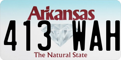 AR license plate 413WAH